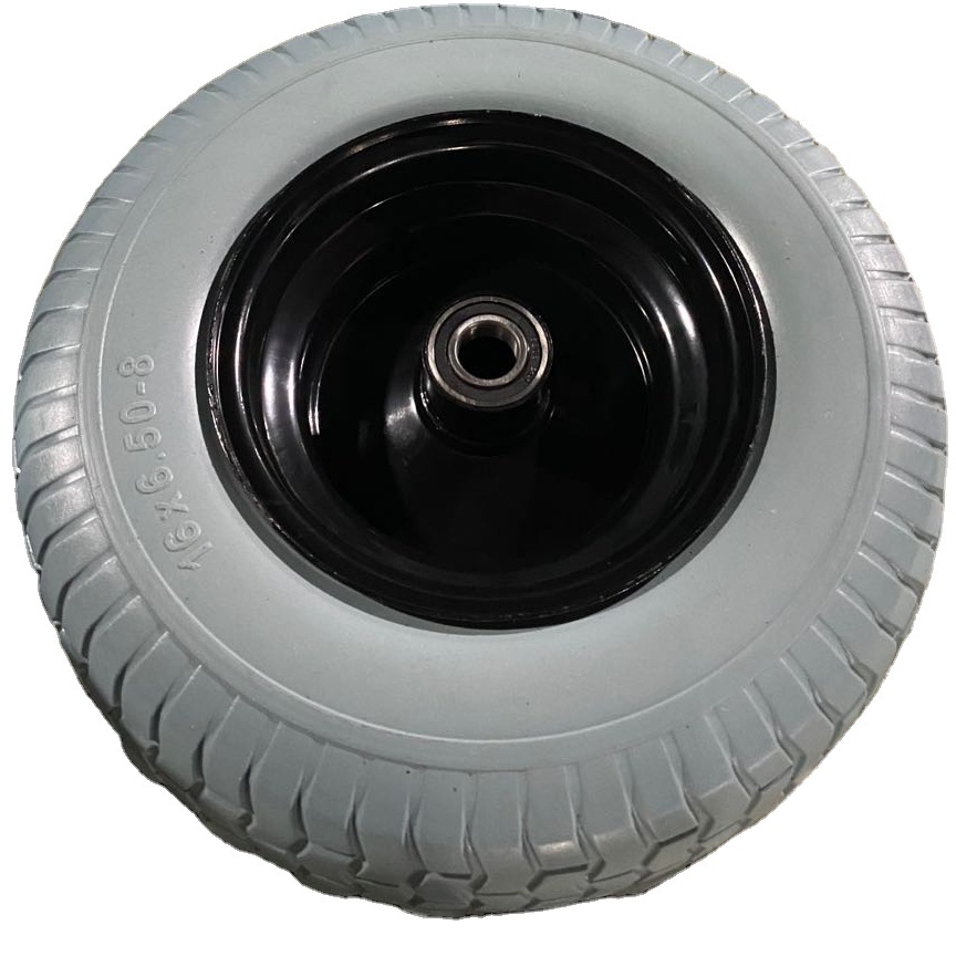 Factory directly Solid rubber wheel tire 4.10/3.50-4 polyurethane foam filled tyre 3.50-4 pu foam wheel