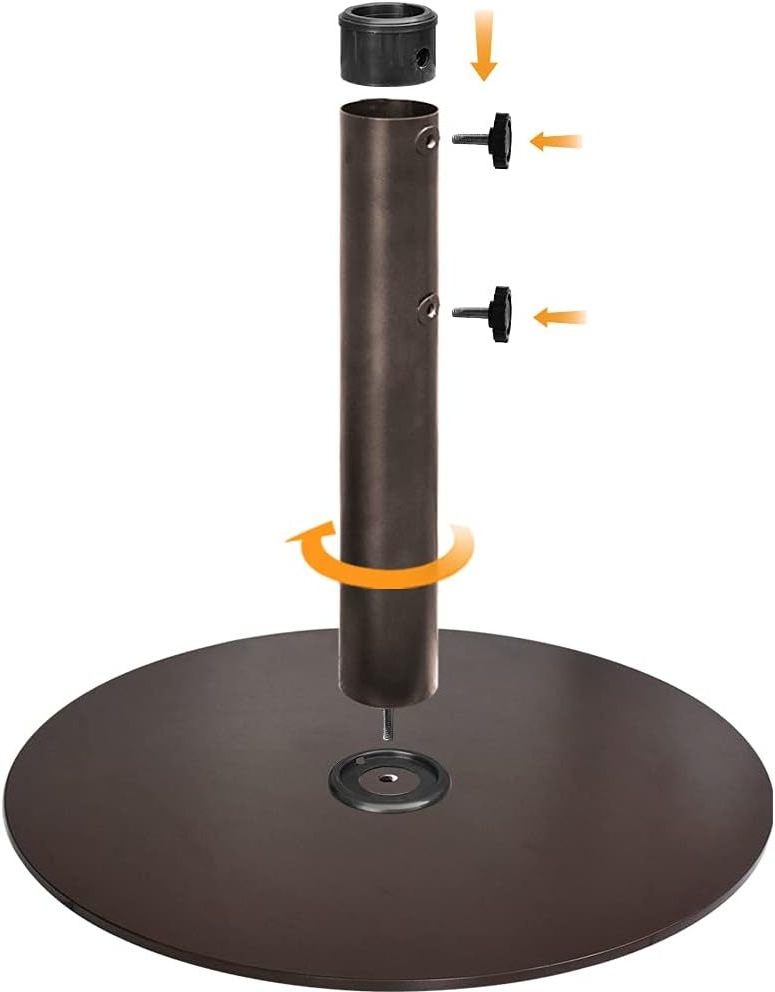 USA Up to 140 lbs Round Umbrella Base Steel Plate Stand Market Patio Outdoor Heavy Duty Umbrella Holder,