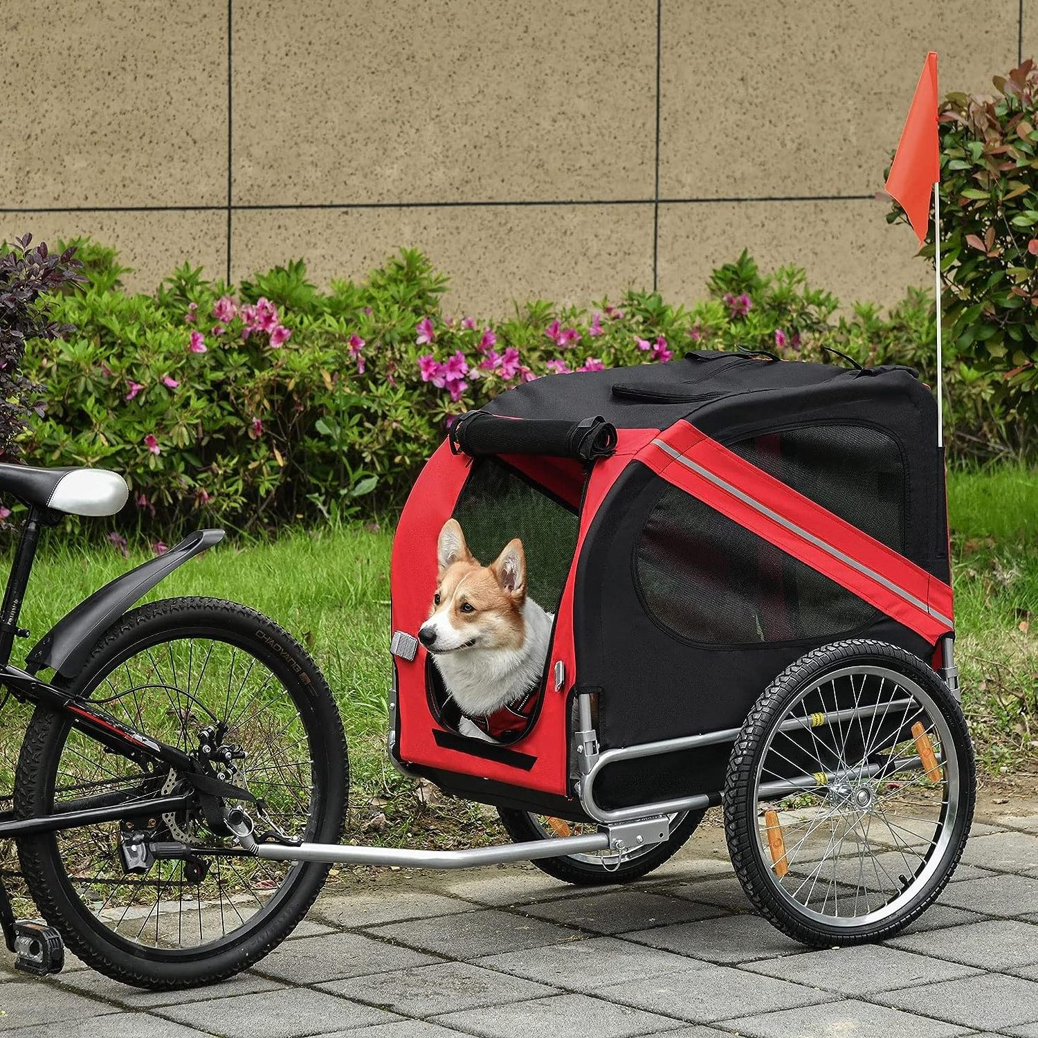 Dog Bike Trailer Pet Cart Bicycle Wagon Cargo Carrier Attachment for Travel