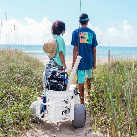 Balloon Tire Surf and Beach Cart - Outdoor Fishing Rolling Wheel Wagon