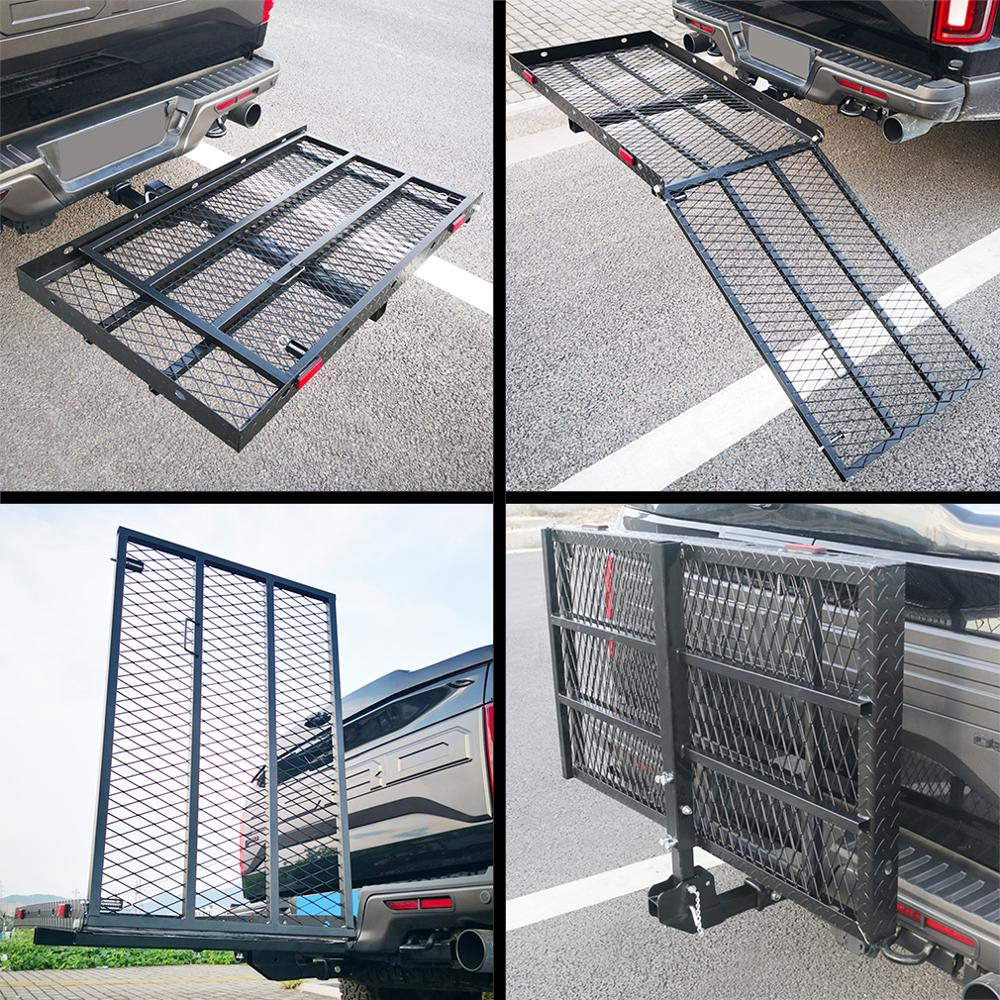 500 lbs Hitch Mounted Cargo Carrier with Ramp 50