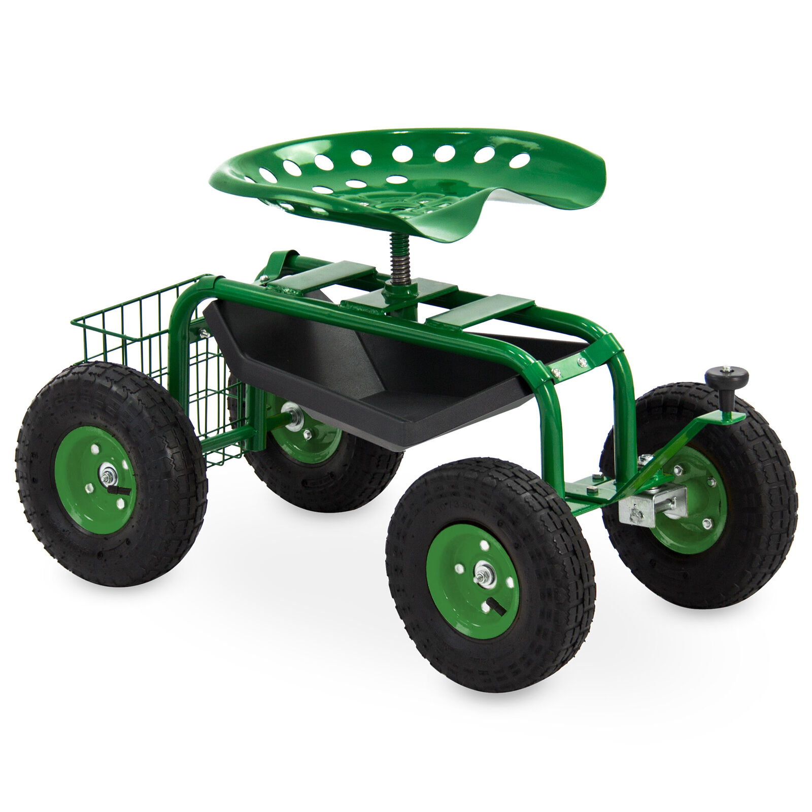 Best Choice Products 4-Wheel Garden Cart Mobile Rolling Work Seat