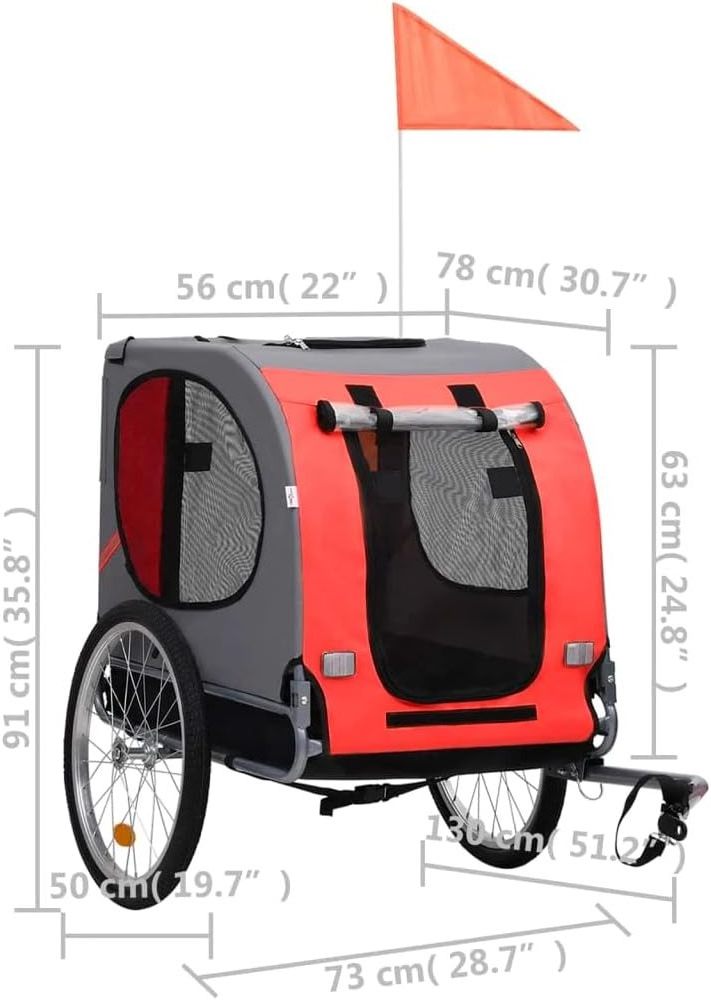 Dog Bike Trailer Foldable Dog Bicycle Carrier Dog Buggy Cart for Bike