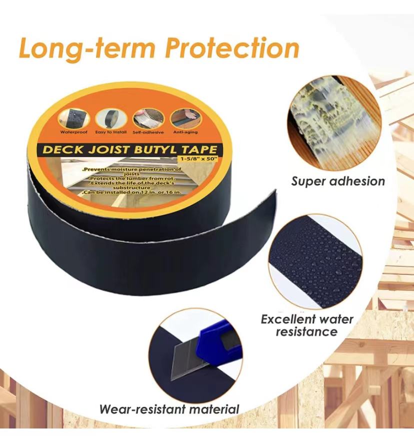 Hot Sale Deck butyl Flashing tape sealing high temperature resistant deck joist tape