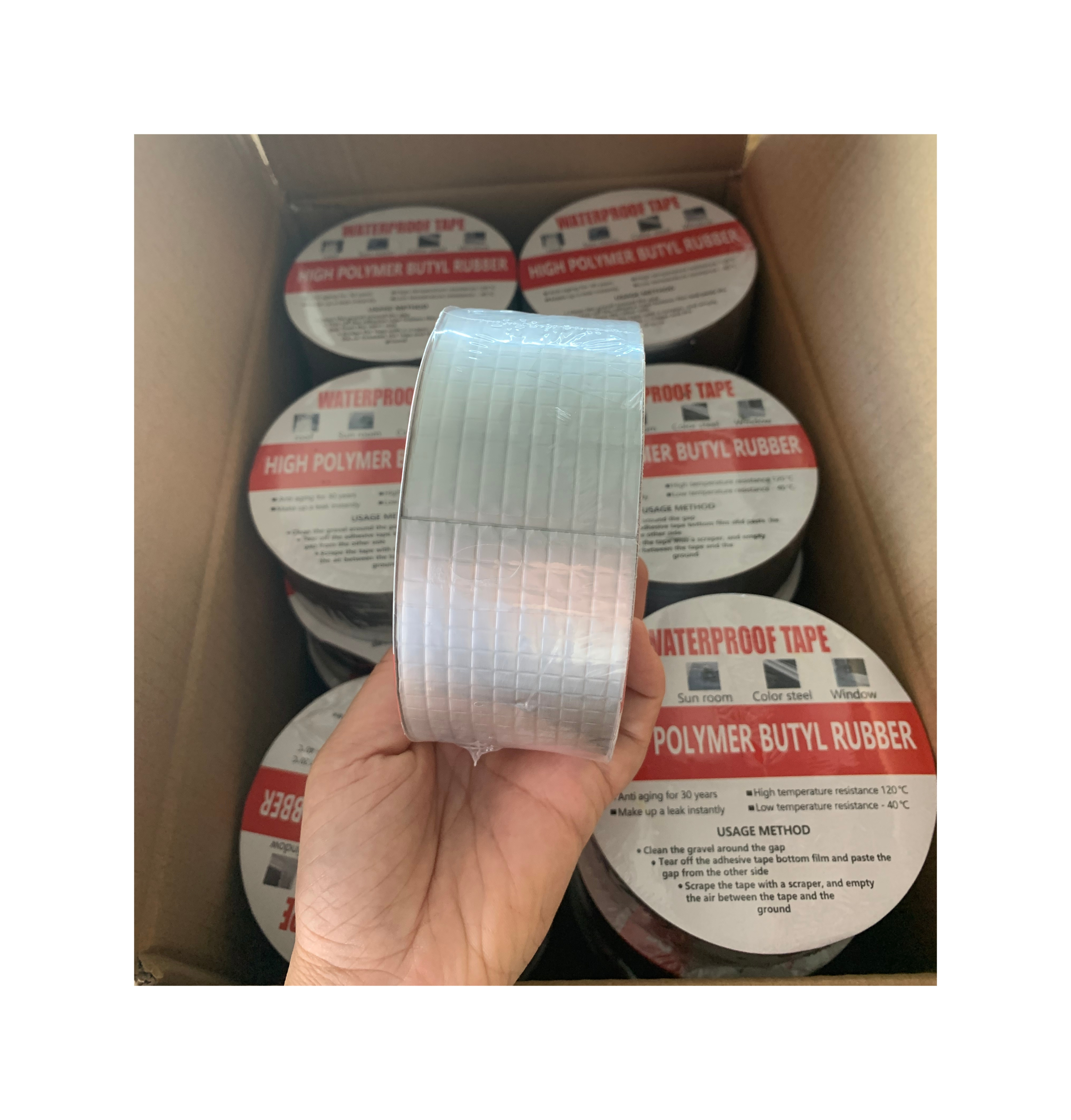 Factory super aluminum foil waterproof butyl rubber sealing tape, roofing with reinforced repair patch base rubber sealing tape