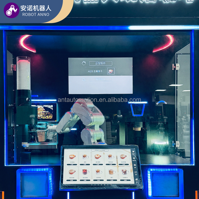 RobotAnno Commercial Robot Coffee Machine Self Service Coffee Vending Machine For Business