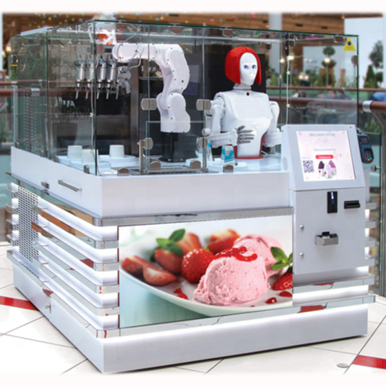 Automatic Robot Operated Vending Soft ice cream machine Vending Machine Kiosk