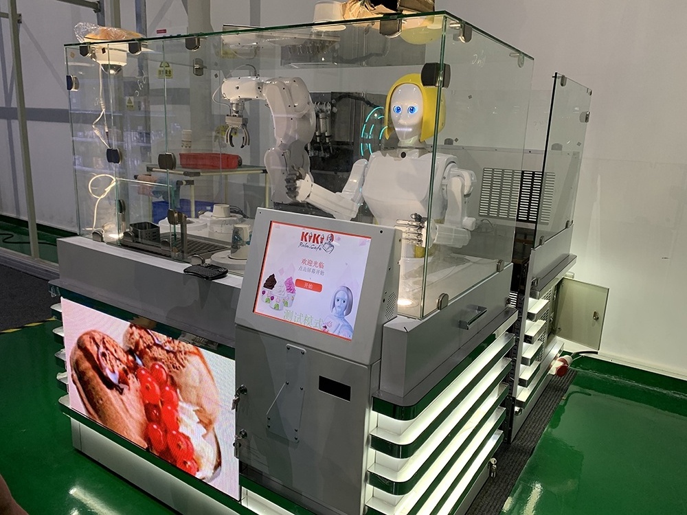 Automatic Robot Operated Vending Soft ice cream machine Vending Machine Kiosk