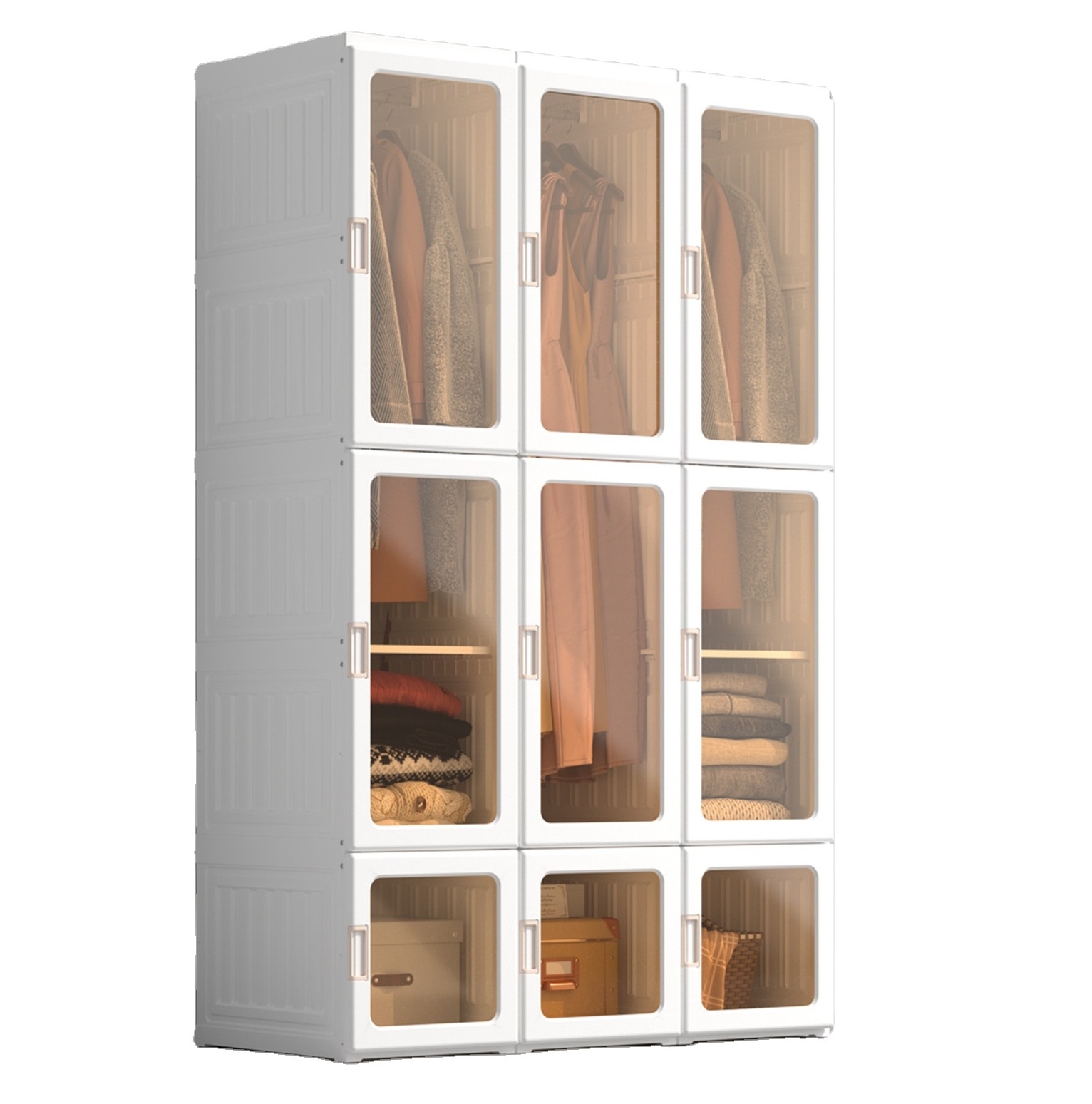 2022 storage cabinet  plastic  Folding modern wardrobe Foldable Clothes Bedroom PP Plastic Closets for living room cabinet