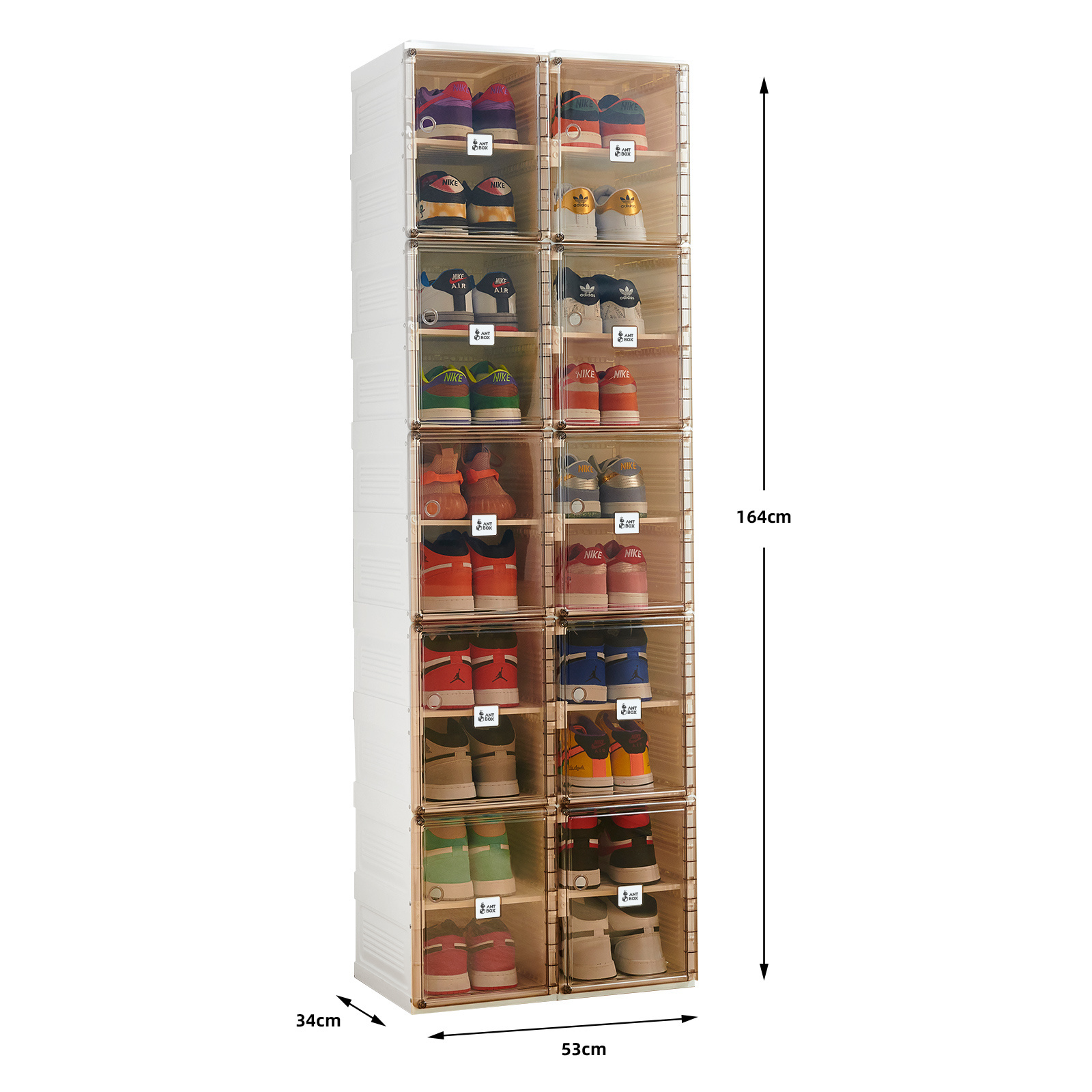 Drop Front Clear Stackable Shoe Box With Magnets Acrylic Storage Shoe racks Transparent plastic storage shoe Box