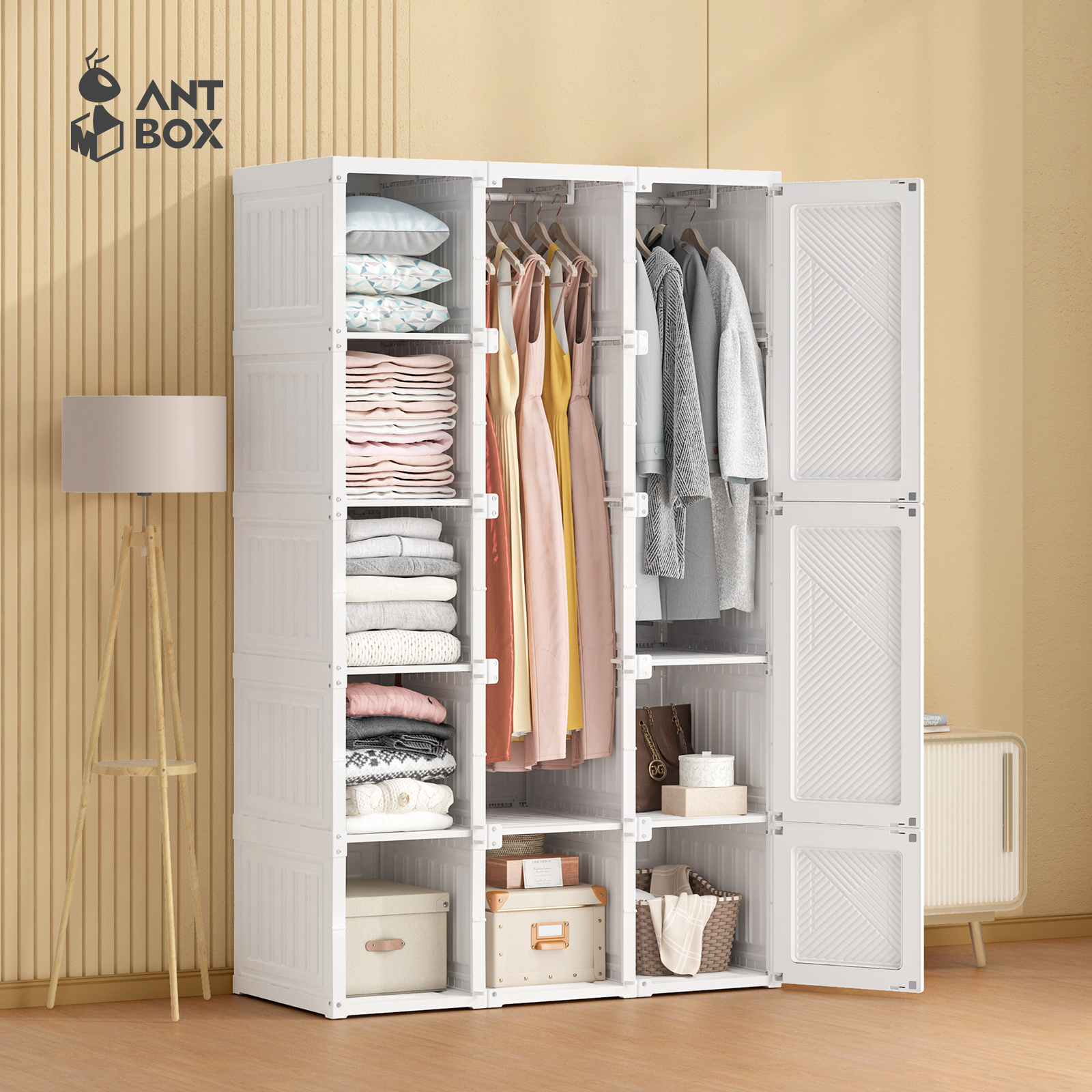 DIY 20 Cube Portable Closet Wardrobe Storage Organizer Clothes Cabinet