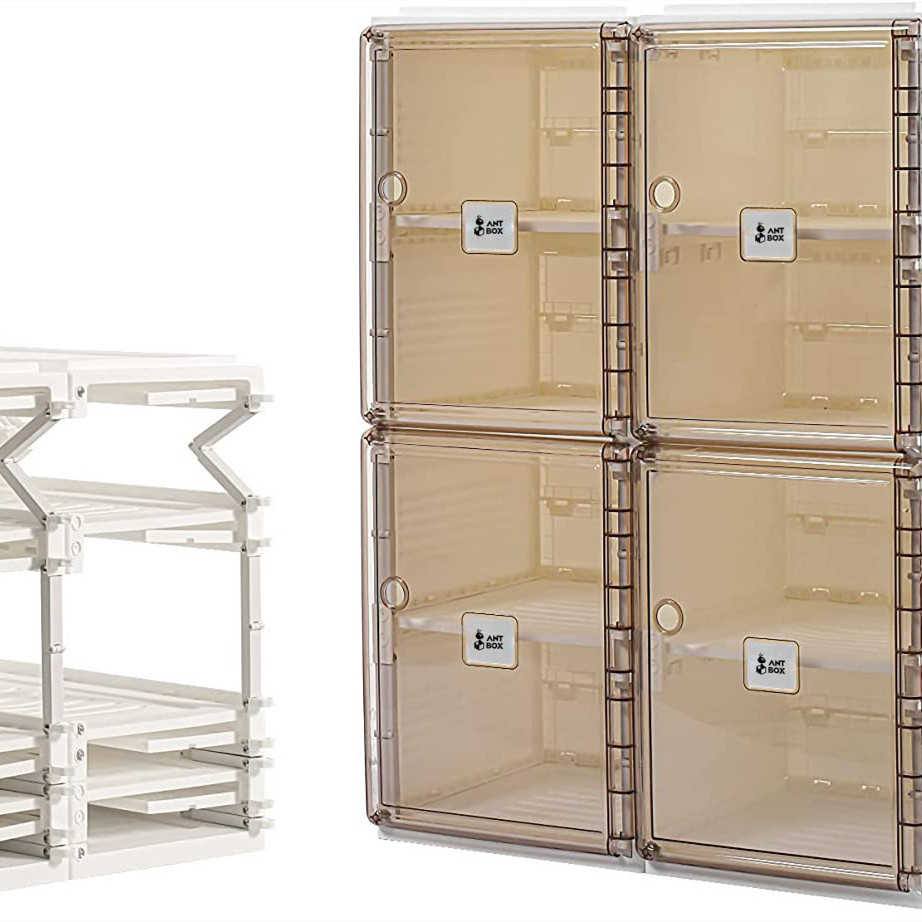 Storage Cabinet With Door Keychain Extendable Standing Rack Storage 32-64 Pair Of Shoes Boots Slippers Shoe Rack