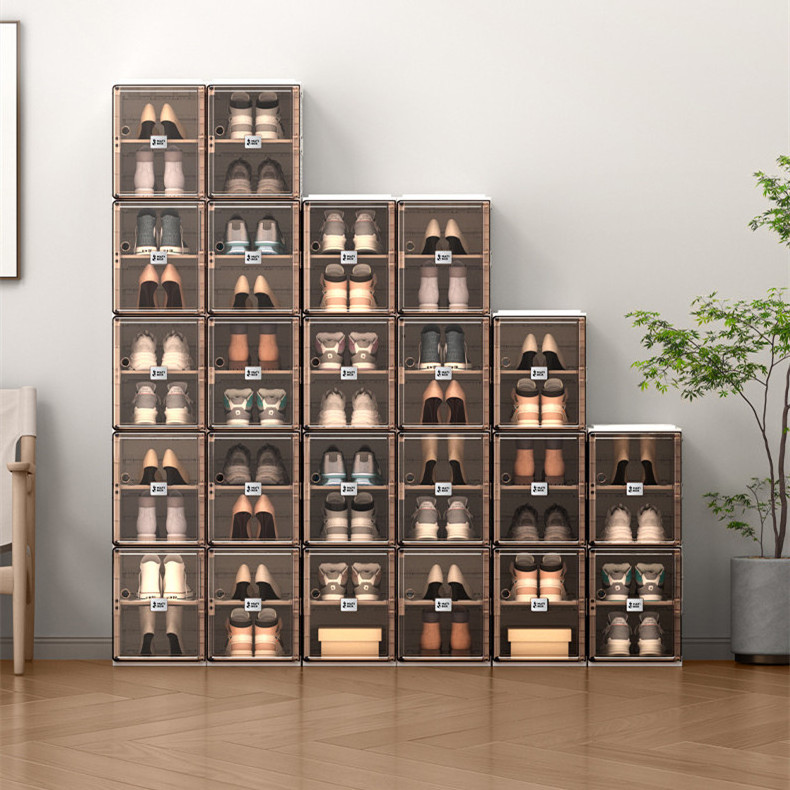 Smart-Antbox Shoe rack cabinet modular storage organizer plastic cube box closet for display multi tier DIY portable stand layer