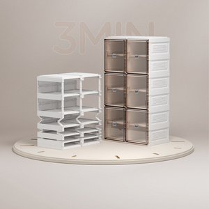 5 Tiers Double cloth Shoes Rack 4-layer 5-layer simple assembly plastic durable shoe tower cabinet storage rack