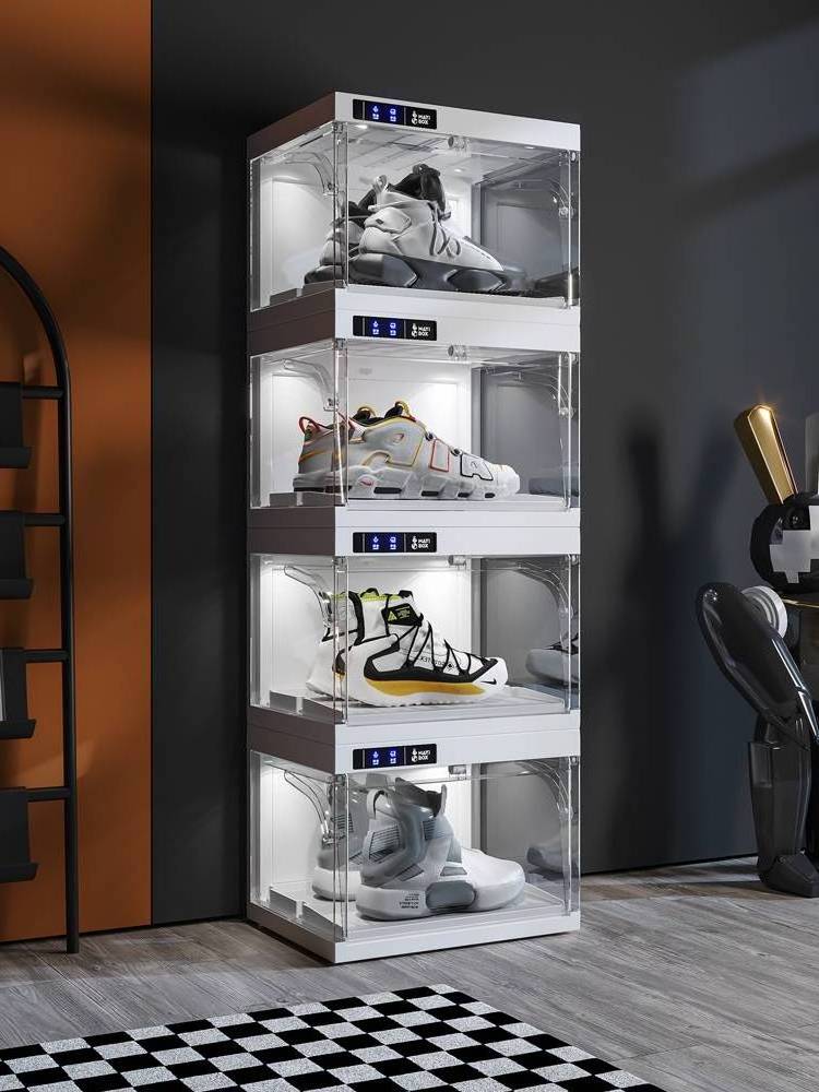 Ant Box new automatic shoe box white transparent box basketball shoes can be stacked for storage