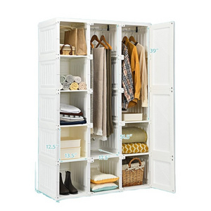 Mayibox OEM Foldable Clothes Organizer Storage, Hanging Rods, Magnet Doors Portable Wardrobe Closet