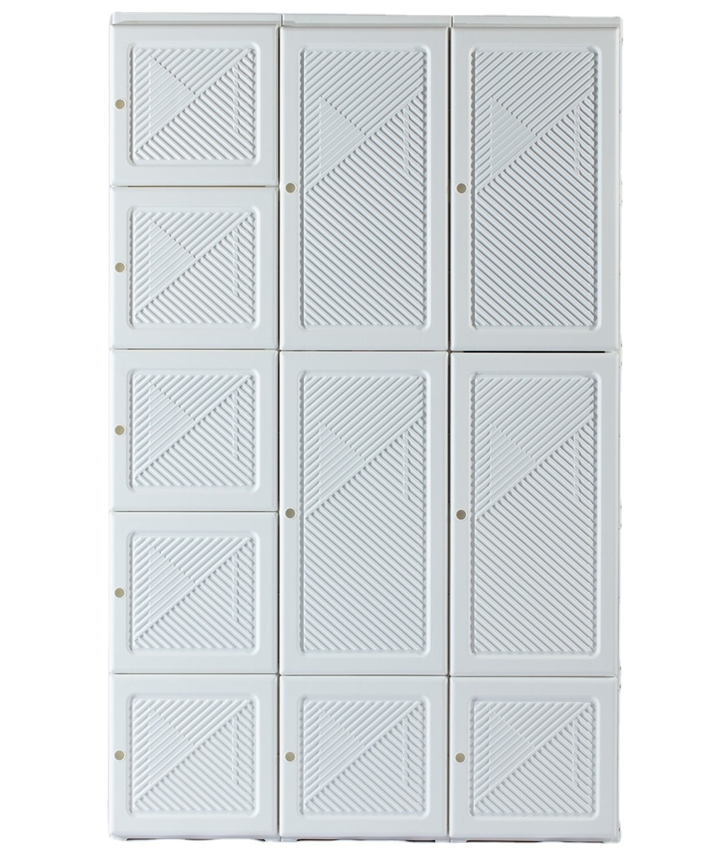 European style customized detachable white matte wardrobe closets floating shelves