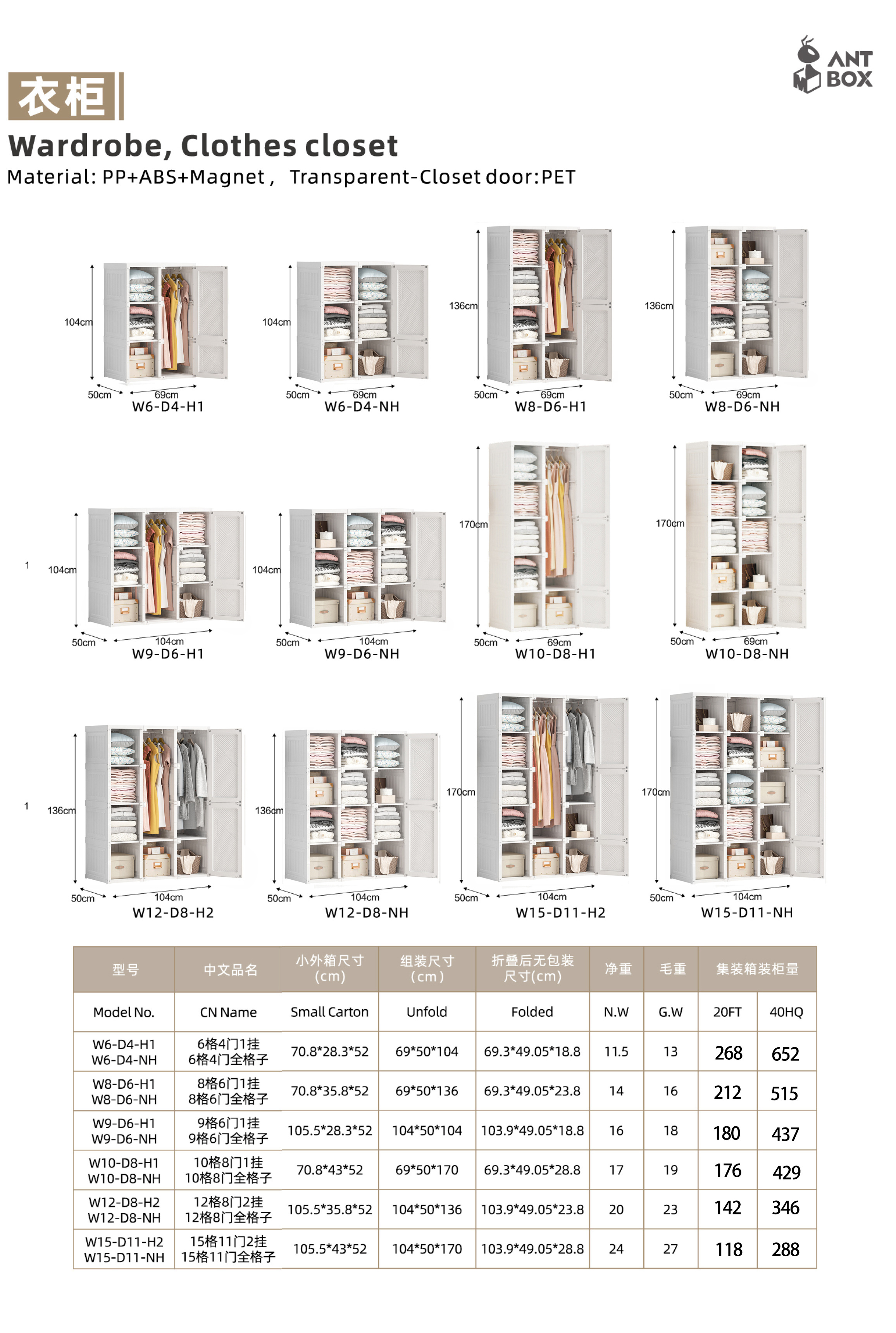 2022 mayibox ANTBOX Storage Cabinet Hanging Wardrobes Women Armoire Organizer Closet for Living Room Furniture Bedroom