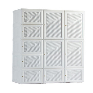 Kids Standing Portable Armoire Wardrobe Closet Rack Boxes Bedroom Plastic Cabinet Furniture Clothes Storage Organizer Foldable