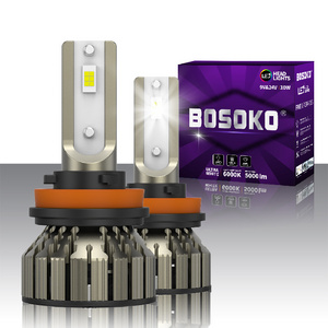 BOSOKO hot H11 based tiny body easy installation 3pcs chip focus light toby Fahren pattern beam lamp optical lens led headlight