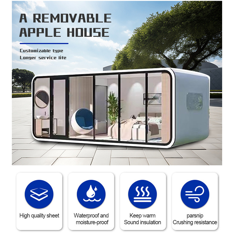 Apple Cabin House Made Container Portable Office Container With Solar System Batteries Apple Cabin Container House Office