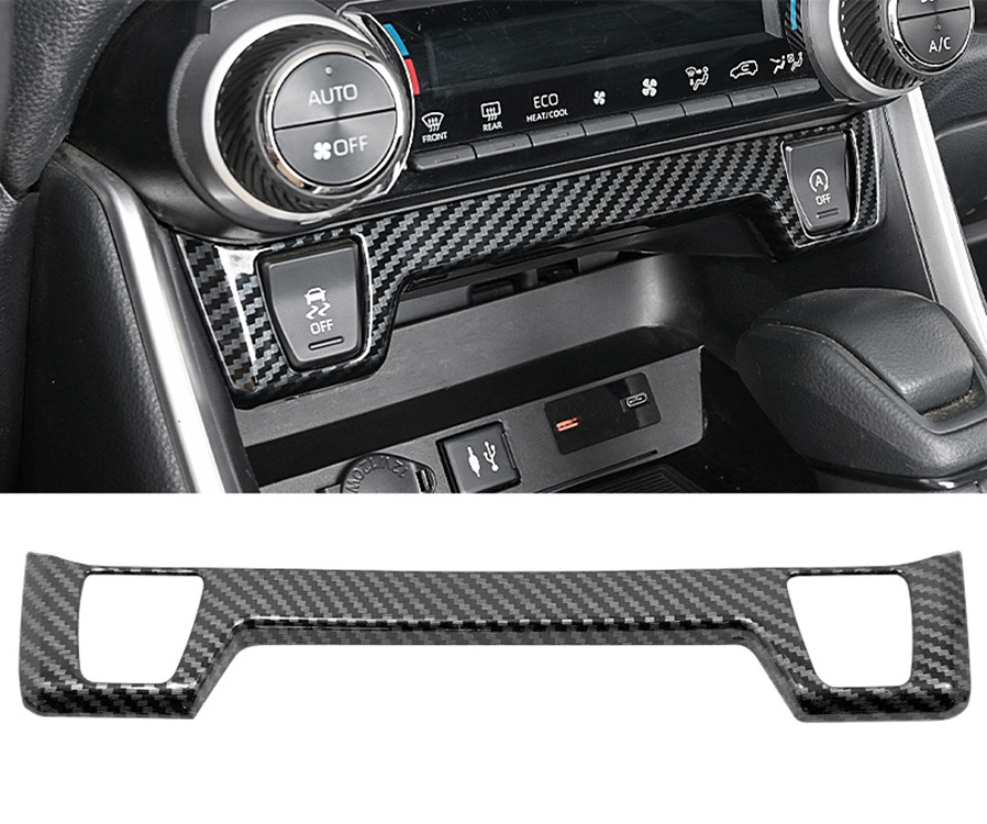 Automotive ABS carbon fiber interior styling is suitable for Toyota RAV4 2020 central control instrument panel button decoration