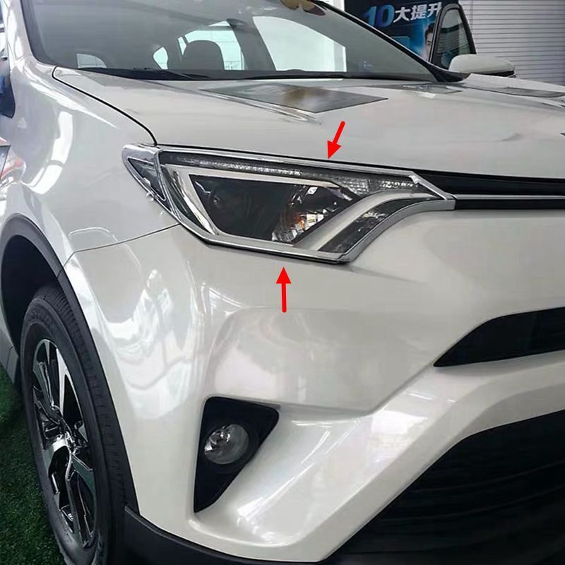 Car ABS exterior styling accessories OEM for Toyota 2020 RAV4 chrome headlight cover trim strip