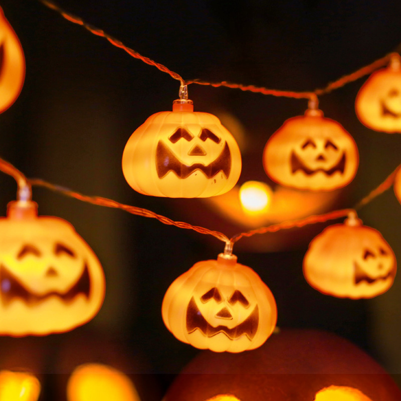 Halloween Hot Sale LED Pumpkin Blow Plastic Jack-o '-Lantern String Halloween Decorate Haunted House Decorative Lights For Party