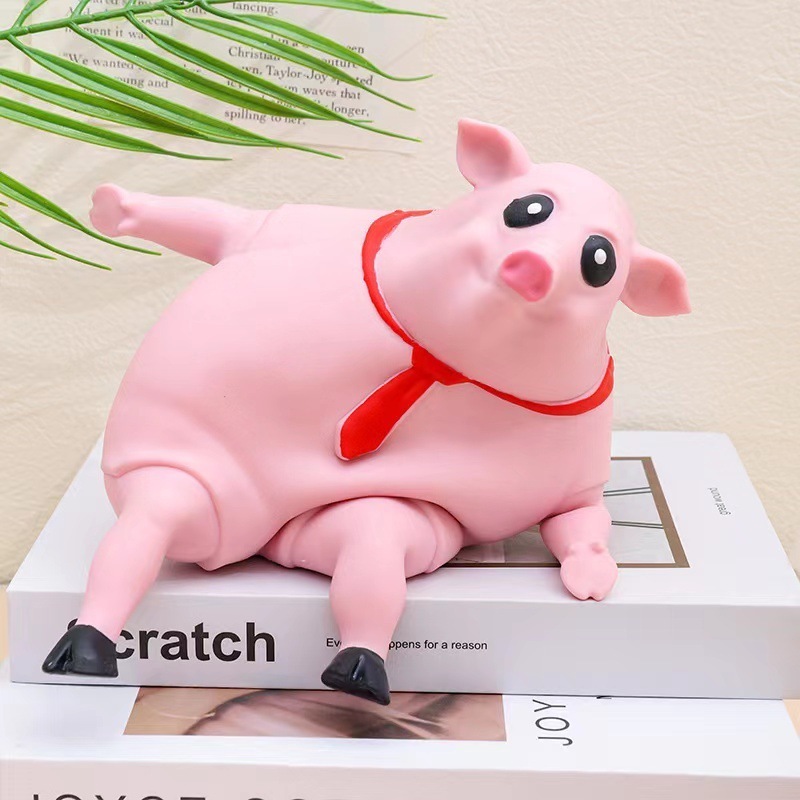 Cute funny pink decompression stretchy piggy splash porky porkysplash TPR Pig stress squishy pig for squeeze stress relief Toy