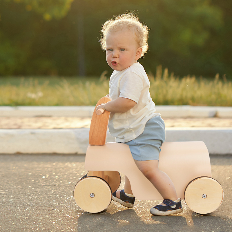 Customize Toddlers Balance Walker Wooden Ride On Car Toys With 4 Wheels Indoor Outdoor Baby Balance Bike