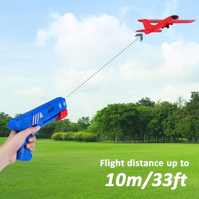 New Foam Aircraft Launcher Glider Flight Flying Foam Airplane Shoot Gun Pistol Toys Children Catapult Plane Launcher Toy