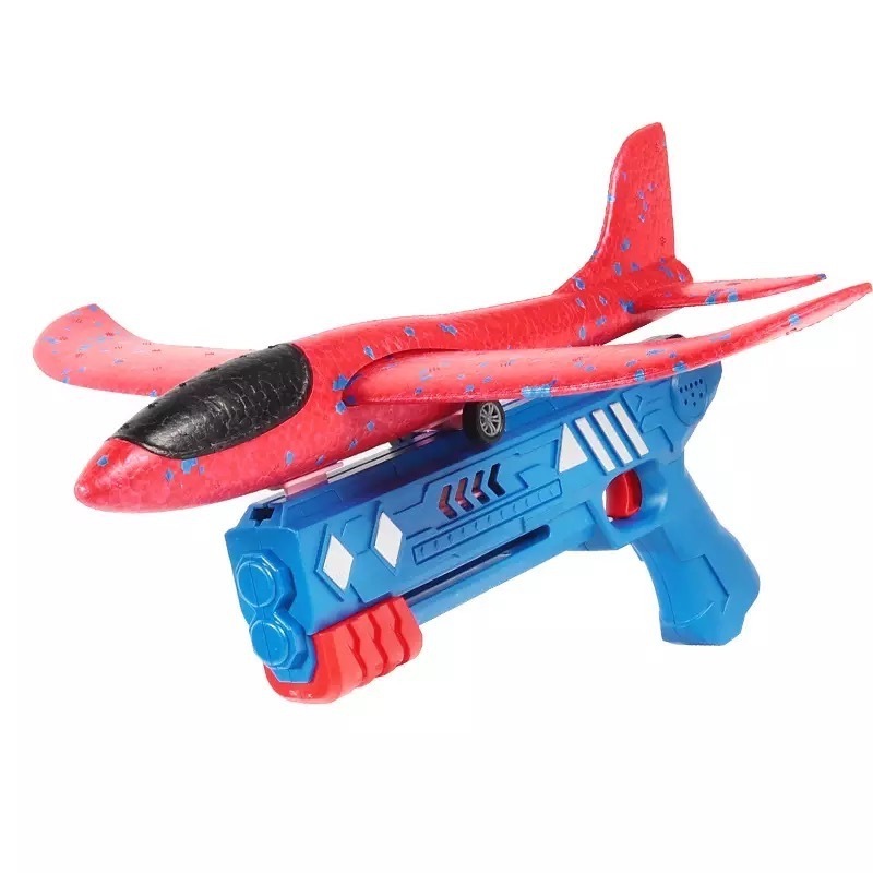 New Foam Aircraft Launcher Glider Flight Flying Foam Airplane Shoot Gun Pistol Toys Children Catapult Plane Launcher Toy