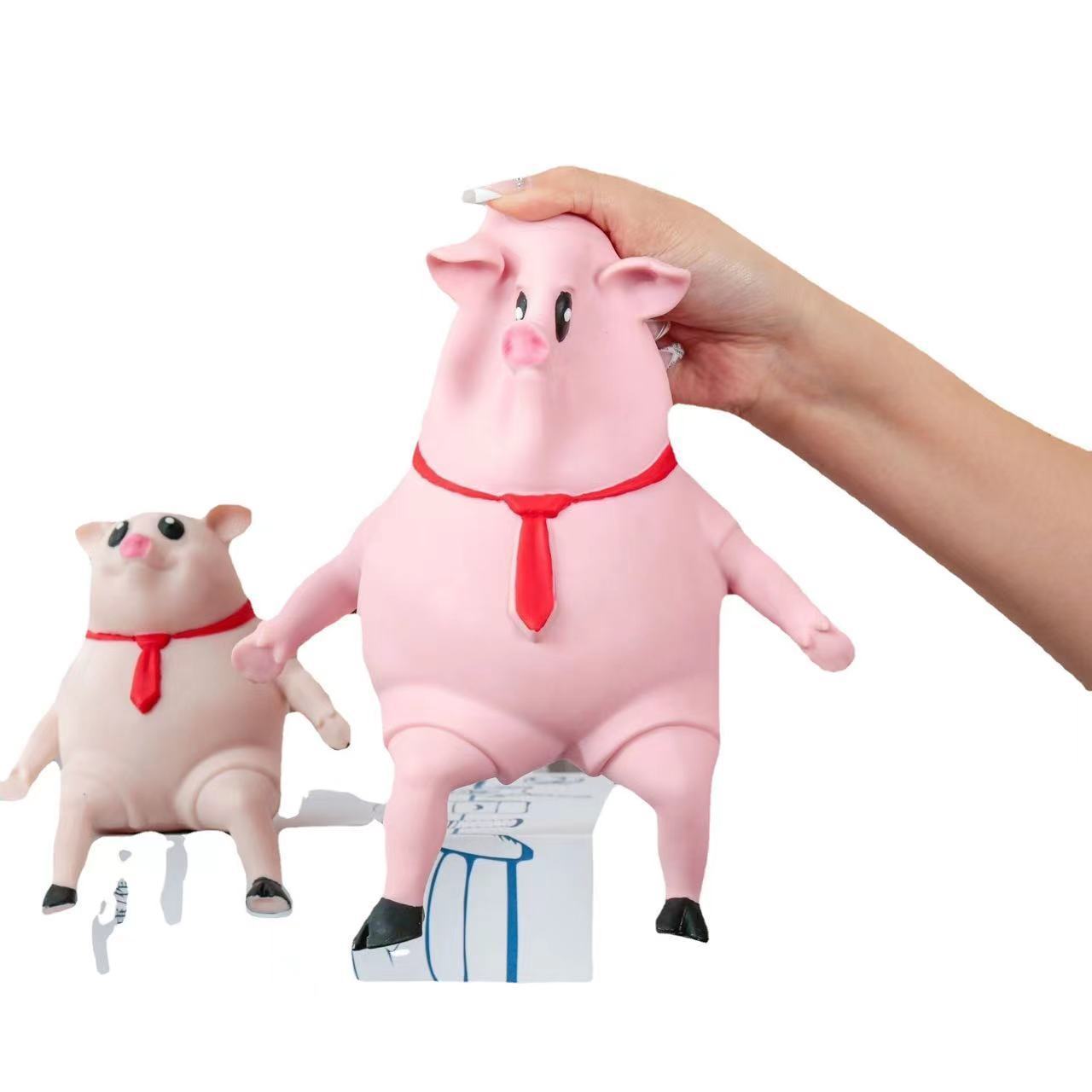 Cute funny pink decompression stretchy piggy splash porky porkysplash TPR Pig stress squishy pig for squeeze stress relief Toy