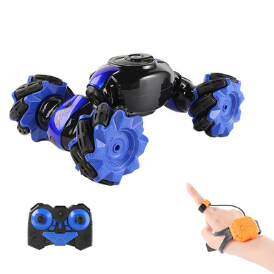 2.4G Double Control 4wd Transforming Twist Stunt Remote Control Car Hand Watch Control RC Toy Car