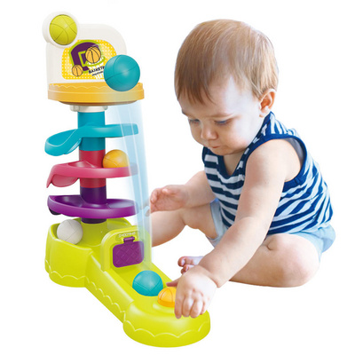 Early Educational Baby Basketball Shooting Game Toys Diy Marble Run Set Track Slide Rolling Ball Drop Toy