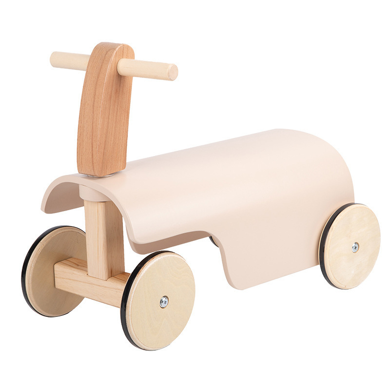 Customize Toddlers Balance Walker Wooden Ride On Car Toys With 4 Wheels Indoor Outdoor Baby Balance Bike