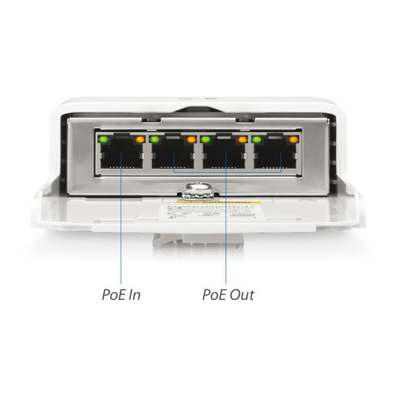 Ubiquiti N-SW Switch NanoSwitch, 4x RJ45 1000Mb/s Passive PoE, Outdoor