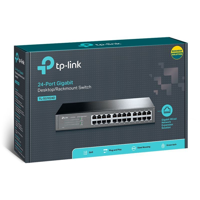 TP-Link TL-SG1024D Switch 24x RJ45 1000Mb/s Rack/Desktop Unmanaged Network Switches tplink