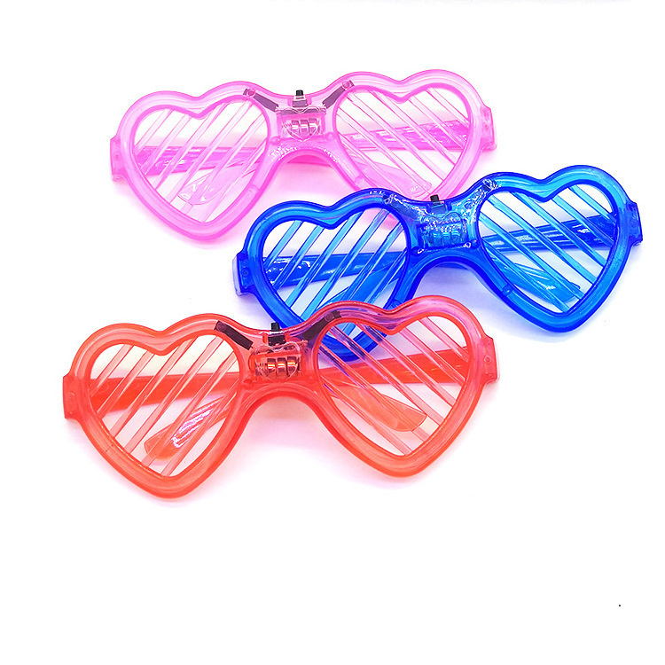 LED Party glasses love window shades Light Up Heart Shape Glow in Dark Shutter Luminous Flashing led glasses for Party