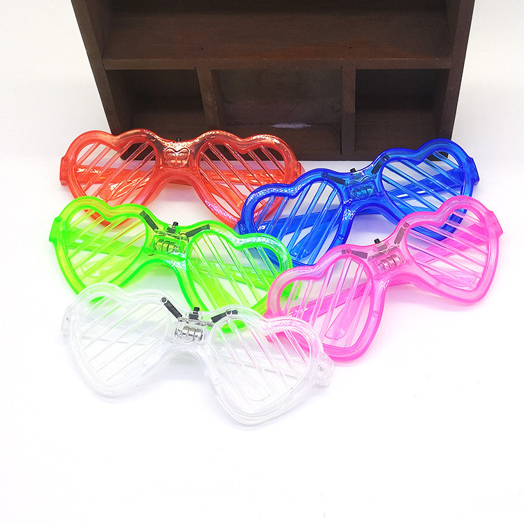 LED Party glasses love window shades Light Up Heart Shape Glow in Dark Shutter Luminous Flashing led glasses for Party