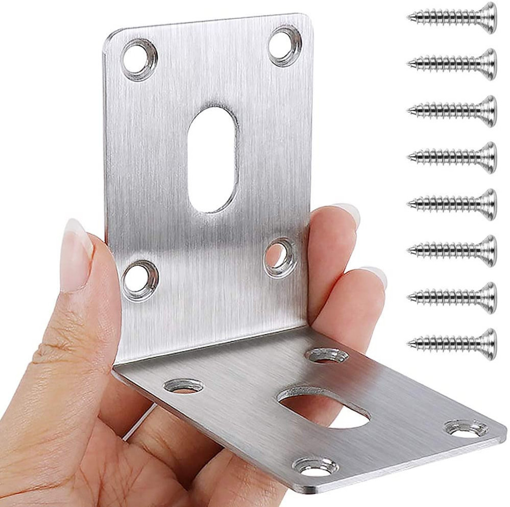 Vietnam OEM 304 Stainless Steel Angle Angle Bracket with Slotted Hole Heavy Duty Angle Hole Bracket for Furniture Bed Table