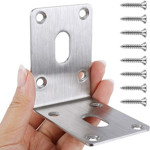 Vietnam OEM 304 Stainless Steel Angle Angle Bracket with Slotted Hole Heavy Duty Angle Hole Bracket for Furniture Bed Table