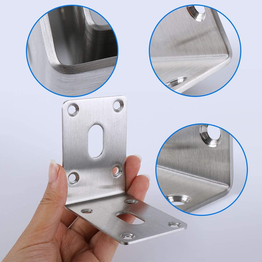 Vietnam OEM 304 Stainless Steel Angle Angle Bracket with Slotted Hole Heavy Duty Angle Hole Bracket for Furniture Bed Table