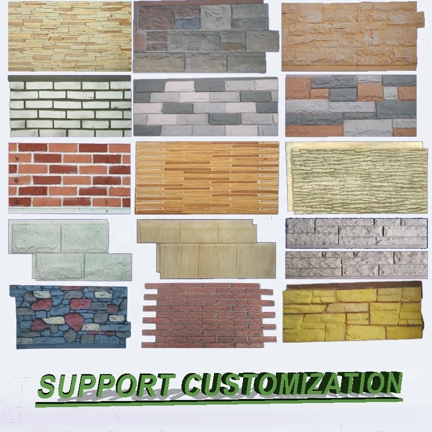 Artificial culture stone exterior Artificial faux stone wraps PU stone panel for wall