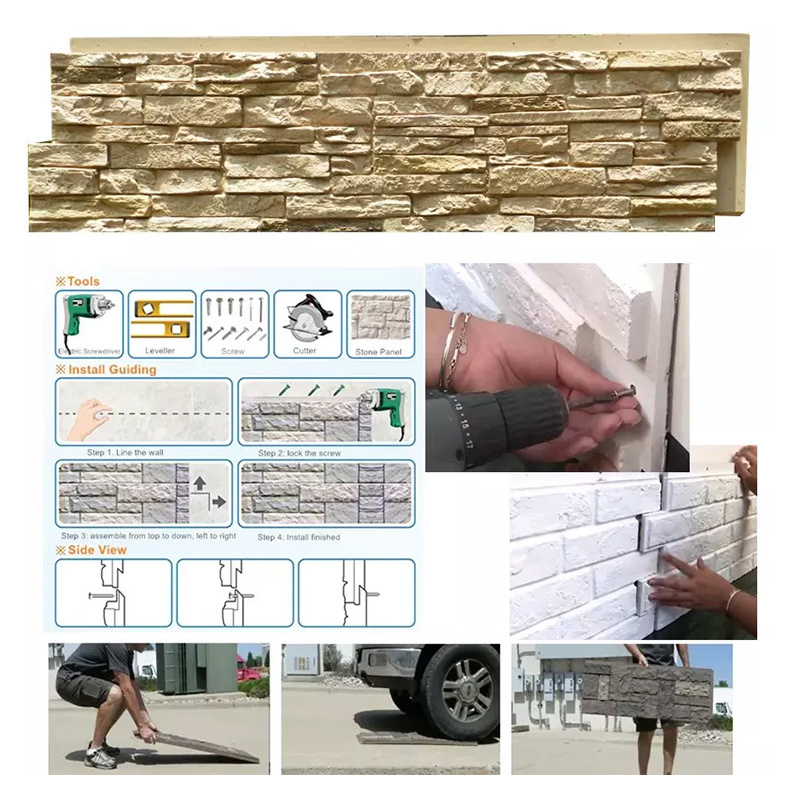 Polyurethane Beauty Cheap Decorative Wall Panel PU cultural stone wall panel stone trim for house wall