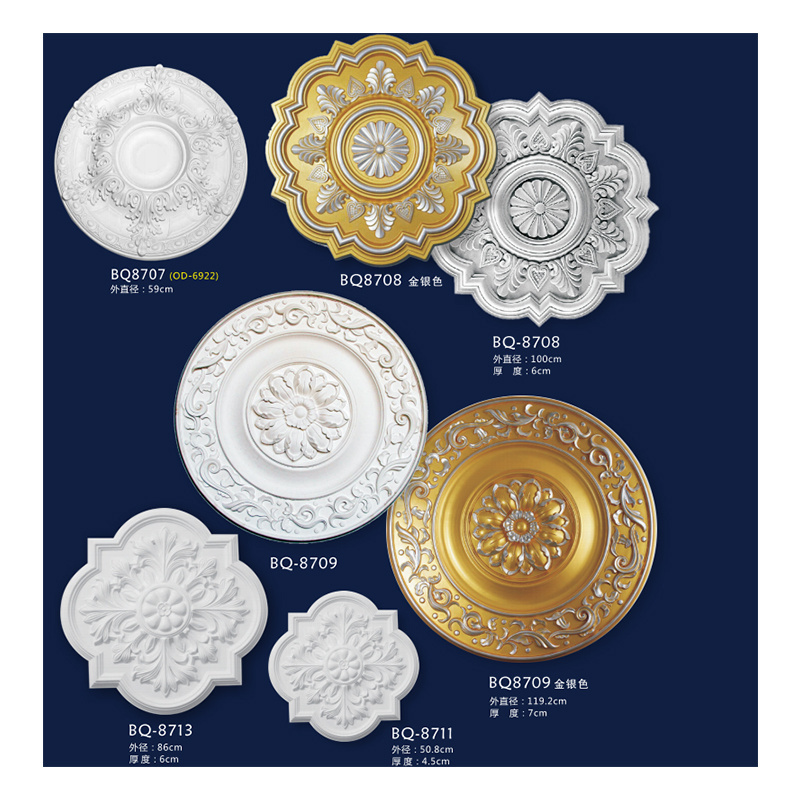 PU foam lotus ceiling cornice design polyurethane modern ceiling rose floral ceiling medallion