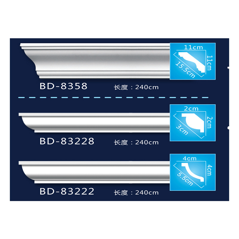 High quality eco friendly mdf crown mould Polyurethane crave crown moulding decorative crown molding