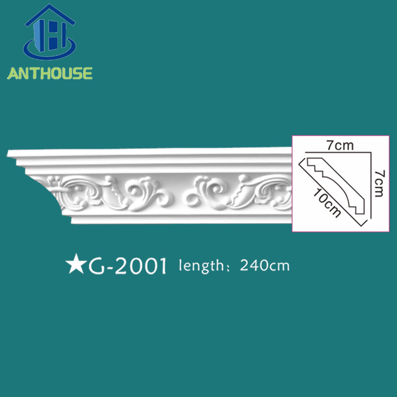 Polyurethane High Density interior wall panel decoration PU cornice building exterior molding Cornice Moulding