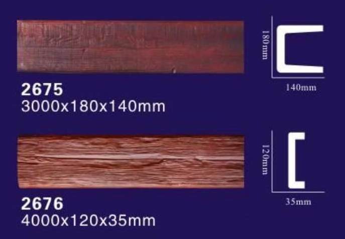 Light Weight polyurethane foam Faux Wood Beams PU Faux Wood Beam Ceiling Decoration Interior Artificial Beam Design for Sale