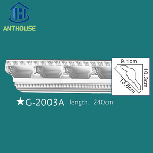 Polyurethane High Density interior wall panel decoration PU cornice building exterior molding Cornice Moulding